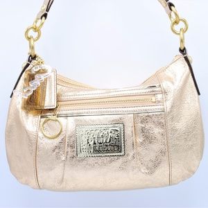 👜Coach Poppy Groovy 20383E Purse Metallic Gold